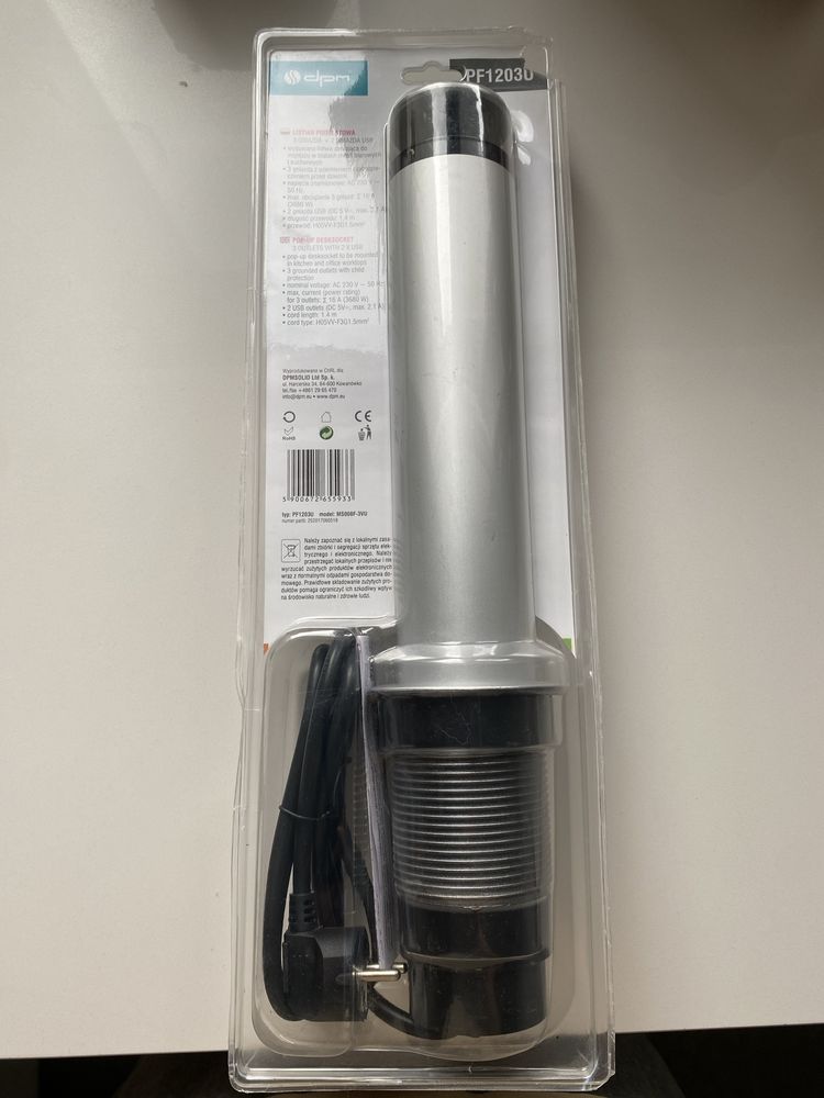 Listwa podblatowa dpm 3 gniazda 2 USB