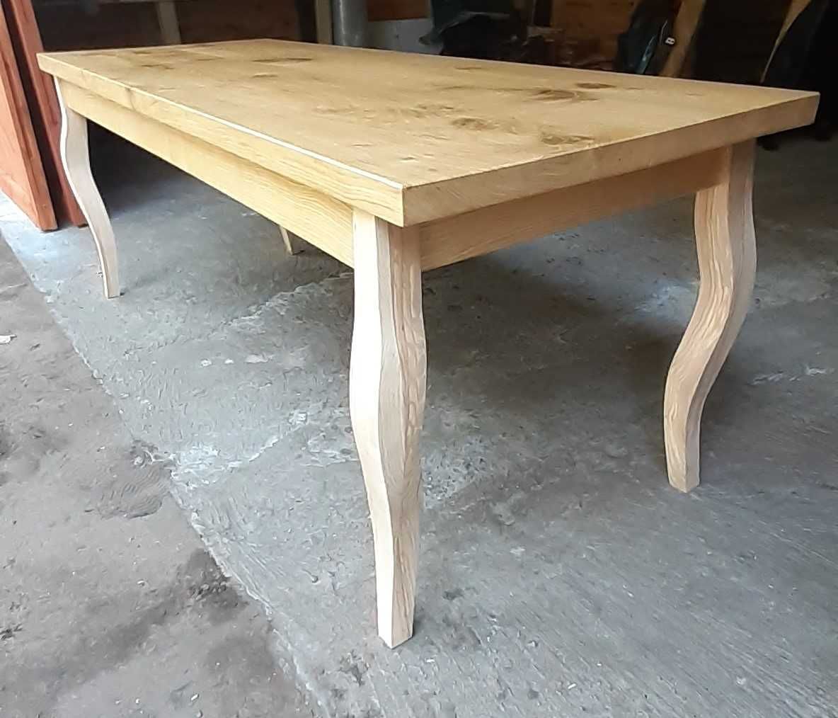 Stół dębowy, lite drewno, unikatowe nogi w stylu Ludwik, olejowany