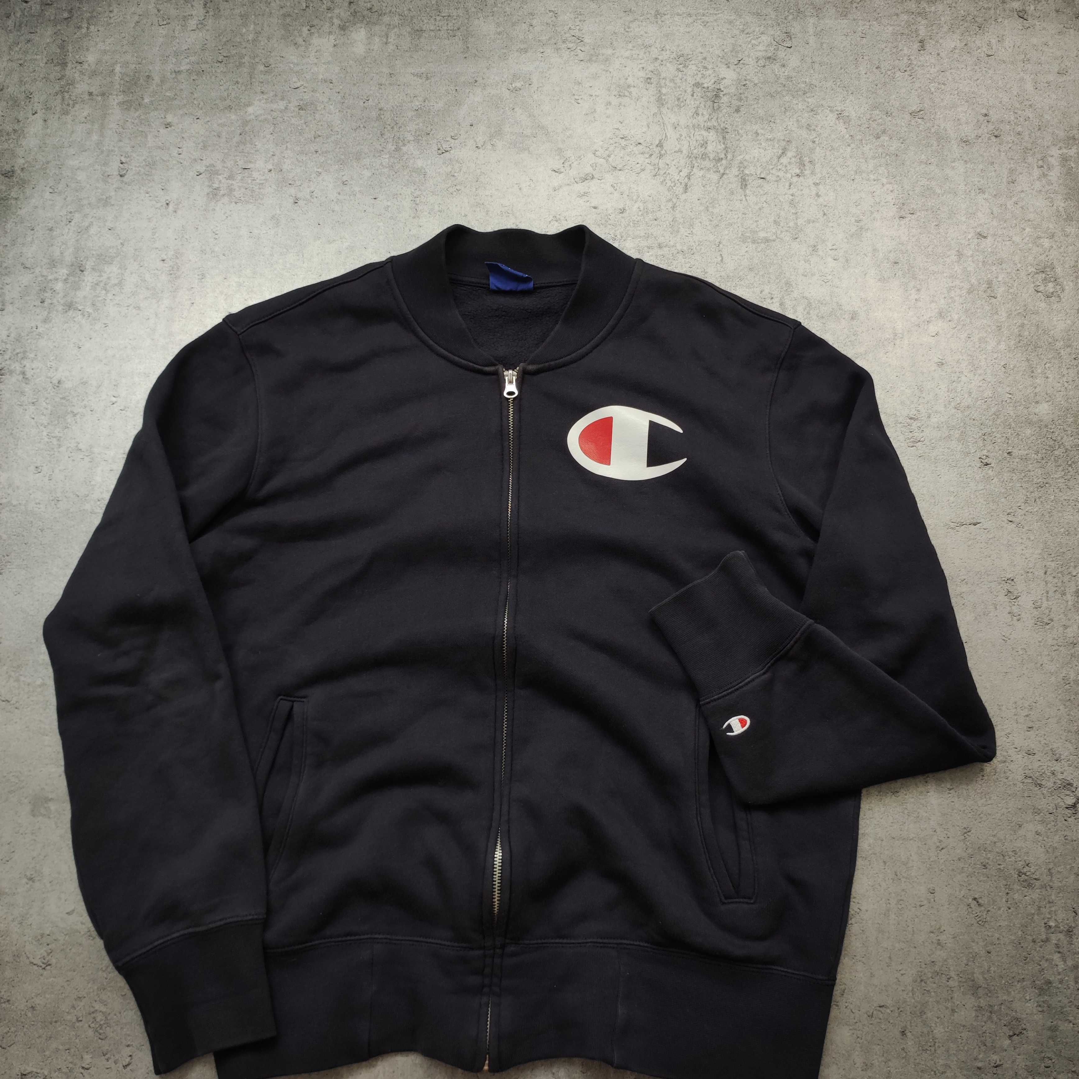 MĘSKA Bluza PREMIUM Sportowa Granatowa Suwak Champion Bomberka Casual