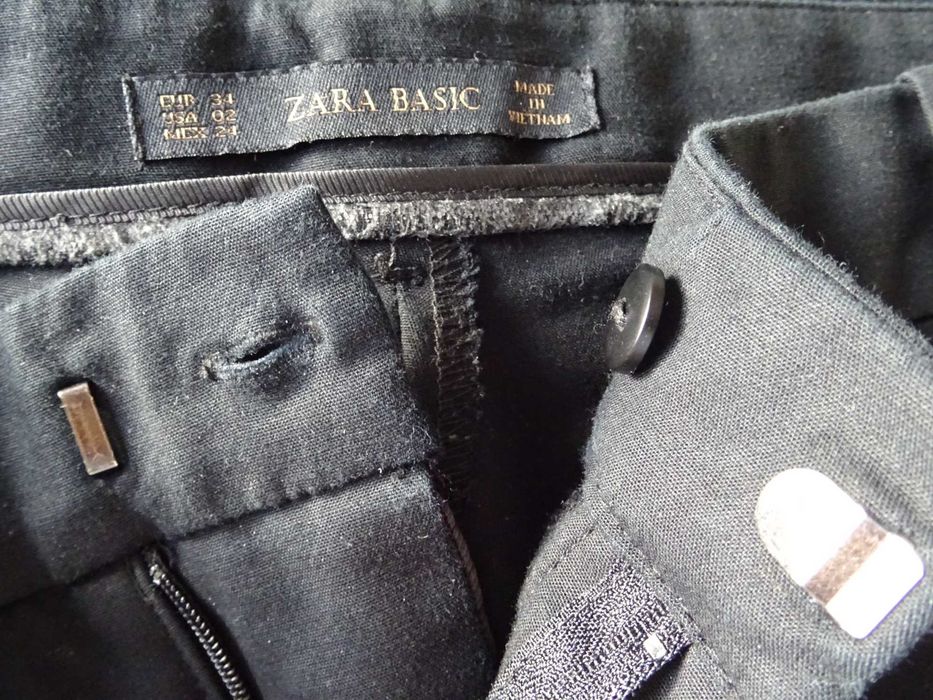 Czarne spodnie eleganckie rybaczki Zara 34