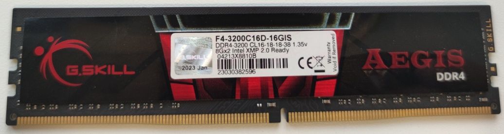 Оперативна пам'ять G.Skill DDR4-3200 8GB Aegis (F4-3200C16D-16GIS)