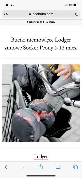 Buciki niemowlęce Lodger zimowe Socker Peony 6-12 miesIęcy