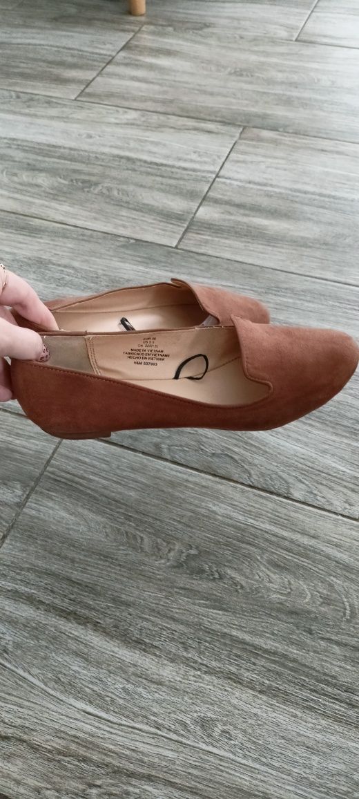 Mokasynki H&M r36 brąz czekolada