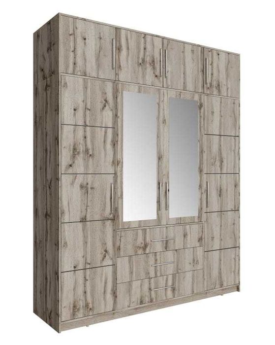 (lustro,szuflady,4-kolory) Szafa Bali z nadstawką 196x245x58