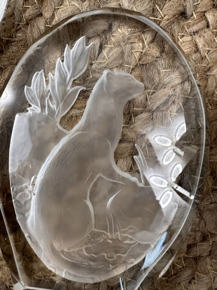 DANBURY MINT crystal glass  ANIMAL ETCHING крістал