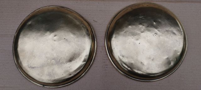 Старинные тарелки для весов латунь Артель 20х. Годов