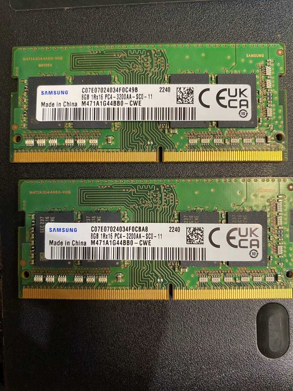 Видеопамять Samsung DDR4 SO-DIMM (Для ноутбуков) 16Gb(2x8) 3200Mhz