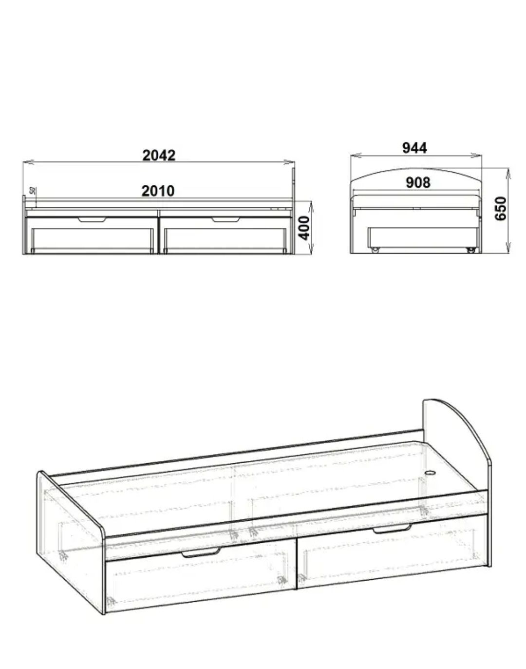 Кровать детская 90*200