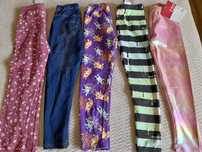 Zestaw spodnie legginsy getry dresy dziewczęce r. 122/128 sinsay 4pary