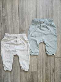 Spodnie letnie cienka bawełna szerokie przewiewne H&M 62-68