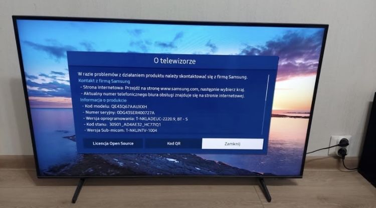 TV Samsung QE 43" QLED Q67A 4K UHD DVB-T2 smartTV