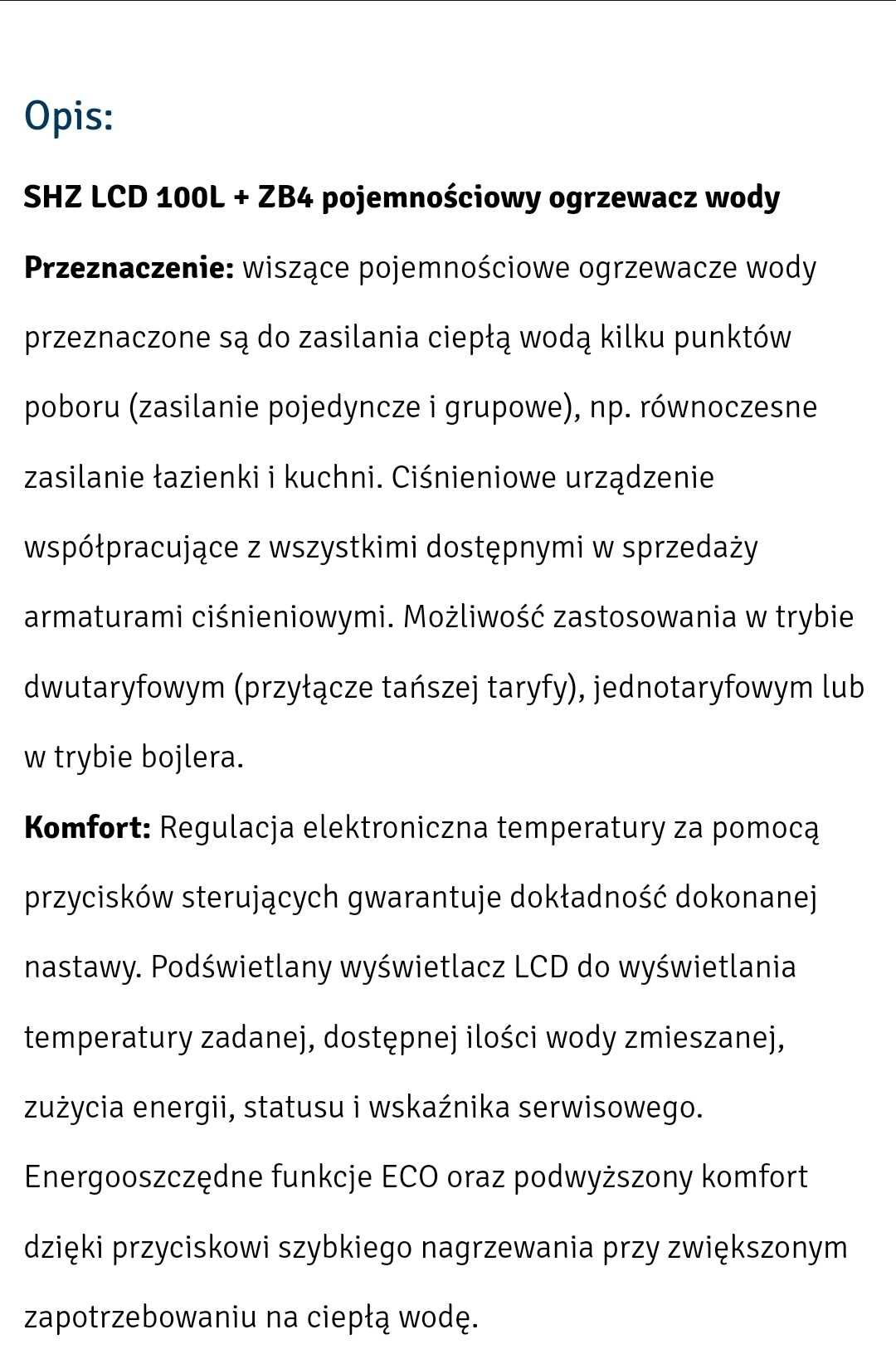 Podgrzewacz elektryczny, bojler STIEBEL ELTRON 100L LCD