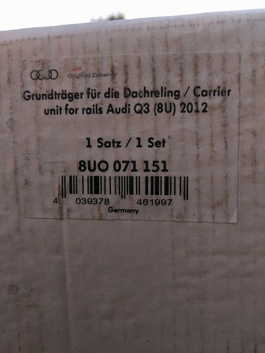 Bagażnik orginalny Audi Q3 8UO 071 151