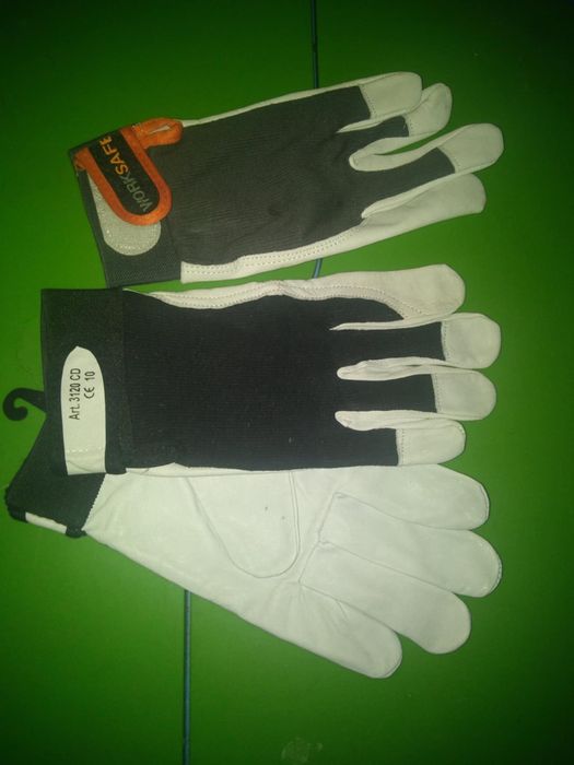 Skórzane rękawiczki robocze - 10 par