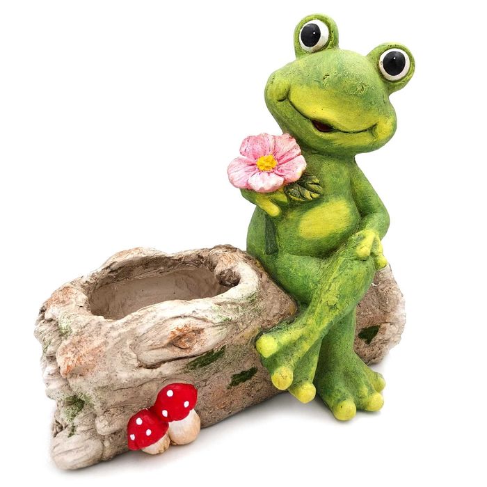 Żaba do ogrodu doniczka ogrodowa na kwiaty duża figurka ogrodowa 36cm