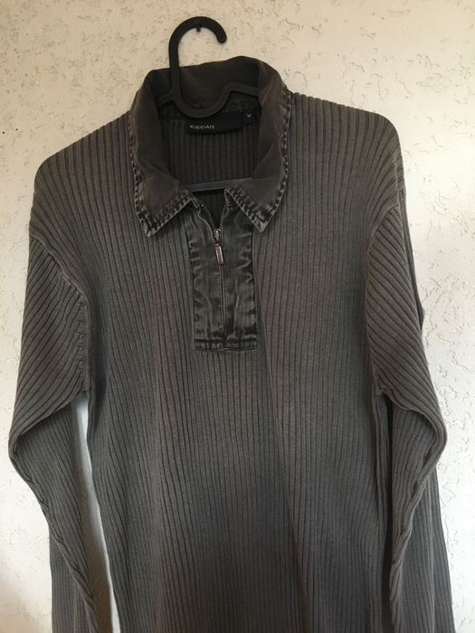 Męski Kardigan sweter t-shirt Kappahal prążkowany kołnierz zamek M-L