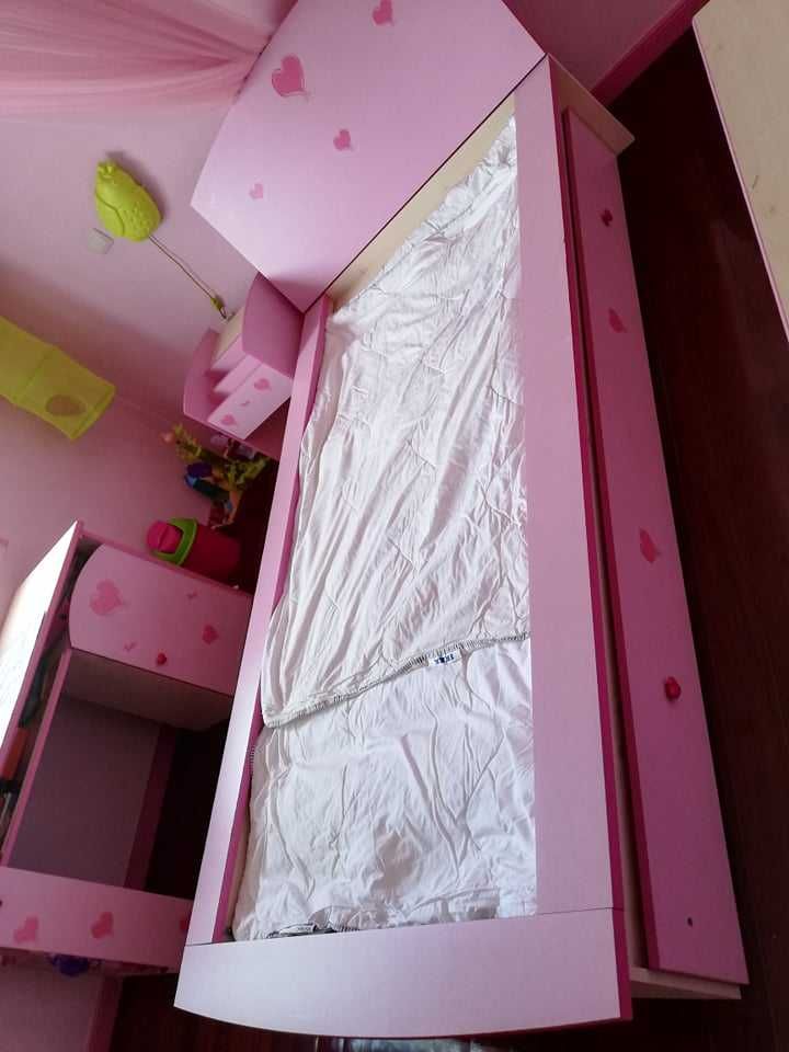 Quarto de Criança Completo Rosa & Madeira clara