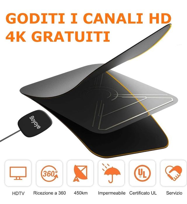Boyoye Mocna wzmacniana antena telewizyjna do pomieszczeń