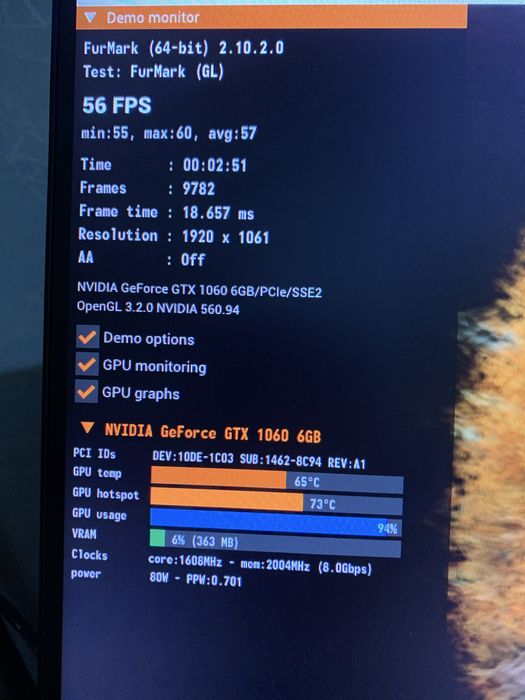 Відеокарта MSI GeForce GTX 1060 6GT OCV1 6GB GDDR5