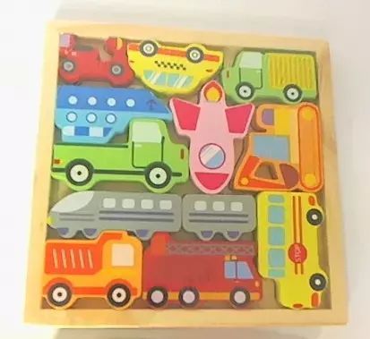 Puzzle drewniane pojazdy