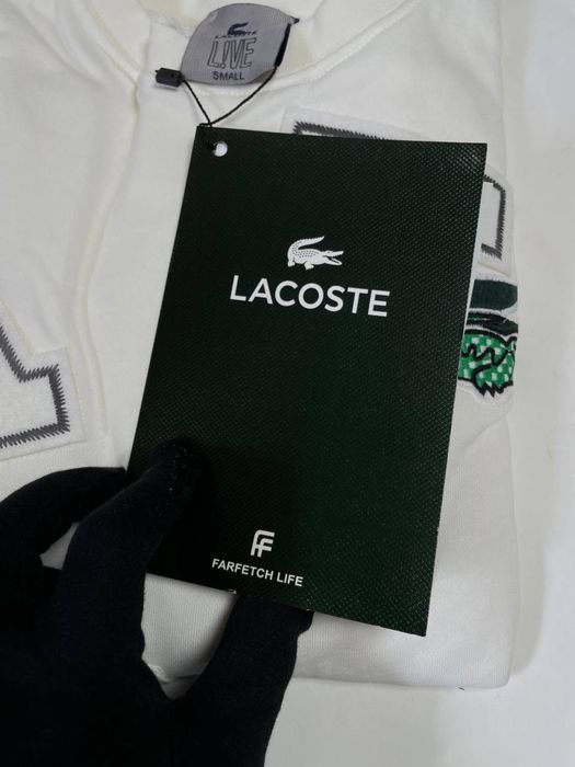Свитшот Lacoste мужской батник белый черный