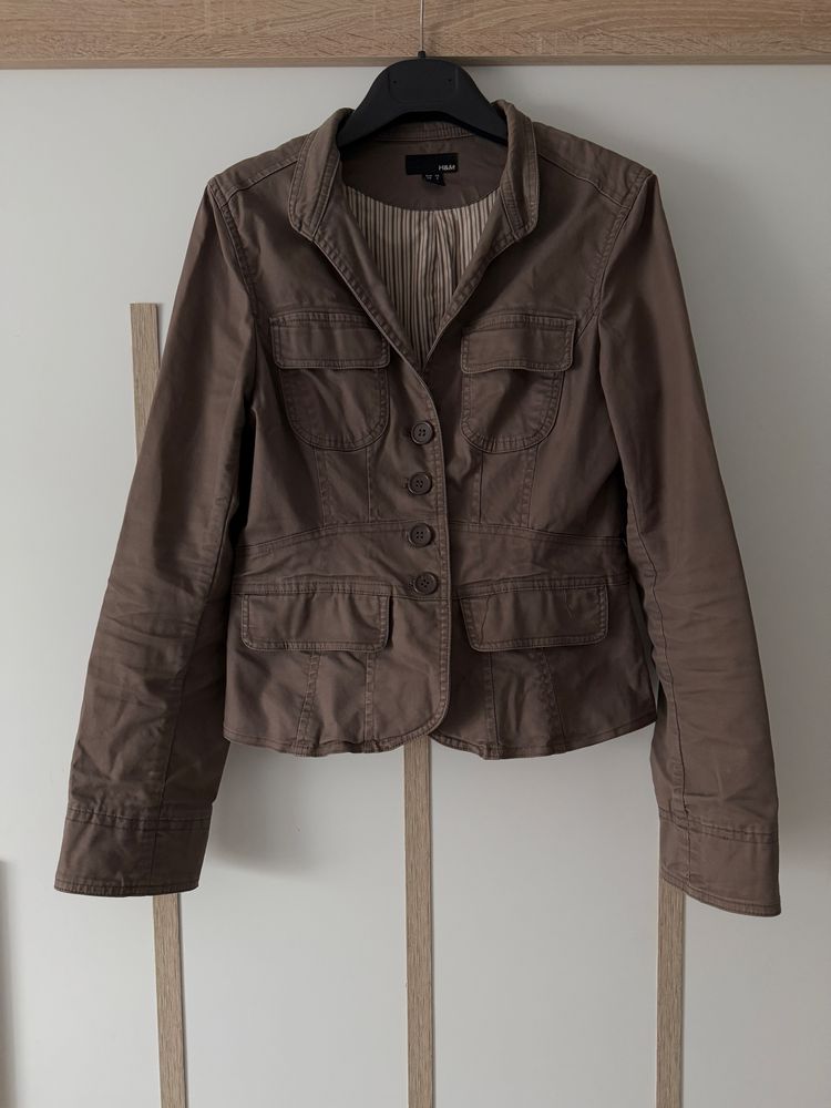 Brązowa katana żakiet marynarka vintage H&M y2k rozmiar S 36 Infiana J