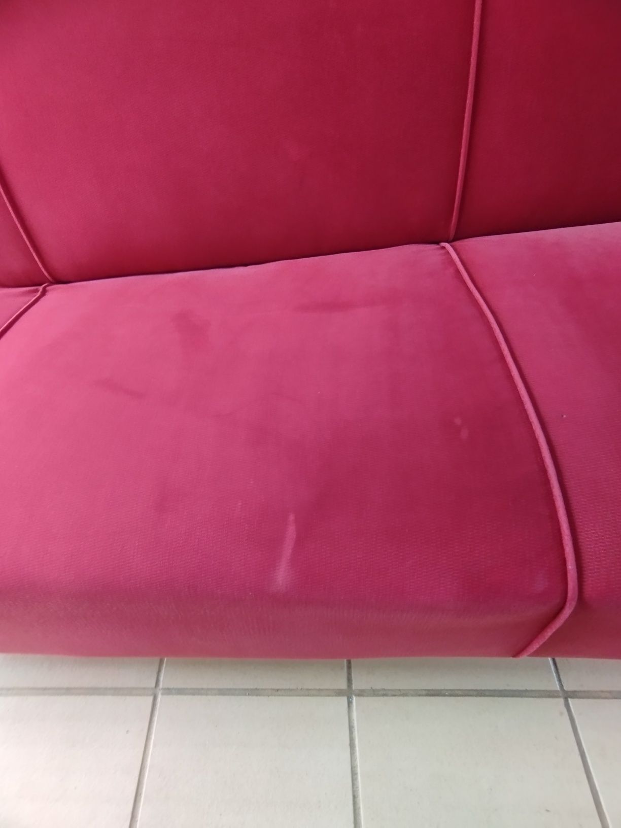 Sofá-cama vintage - vermelho