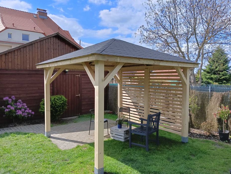 ALTANA ogrodowa PAWILON z drewna WIATA drewniana pergola deska NOWA