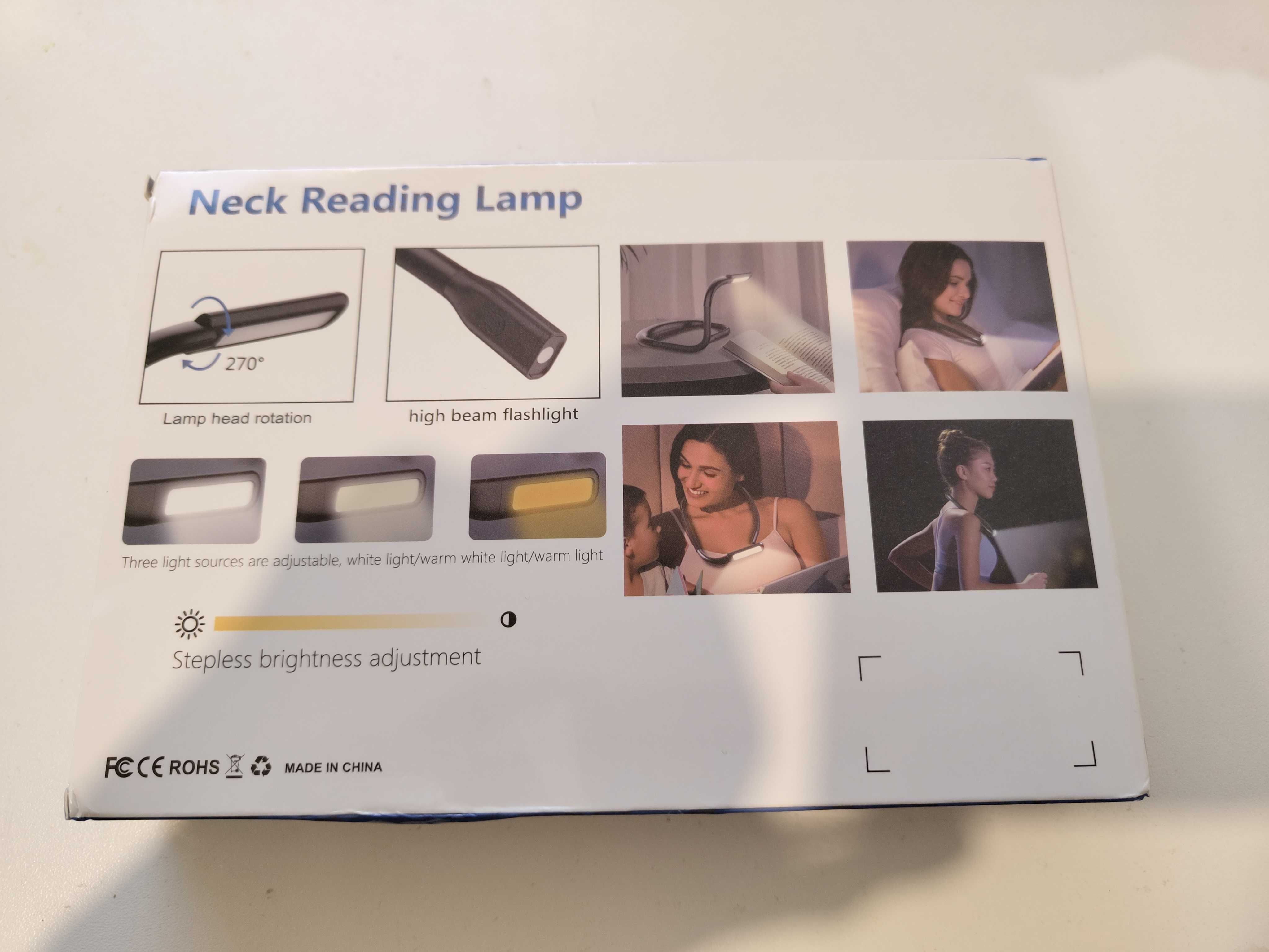 Lampka LED do czytania na szyję