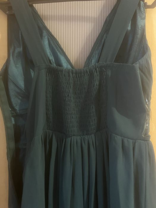 Vestido longo verde escuro