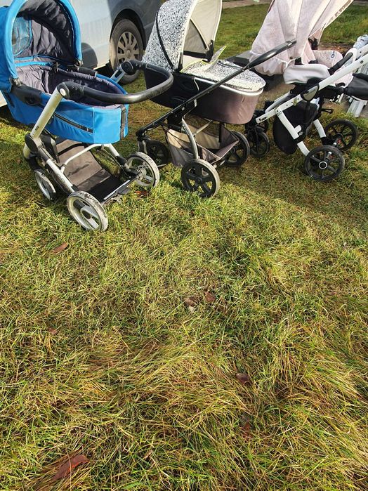 Wózki dziecięce 3 szt (czarno-bialy,turkusowy,różowy)