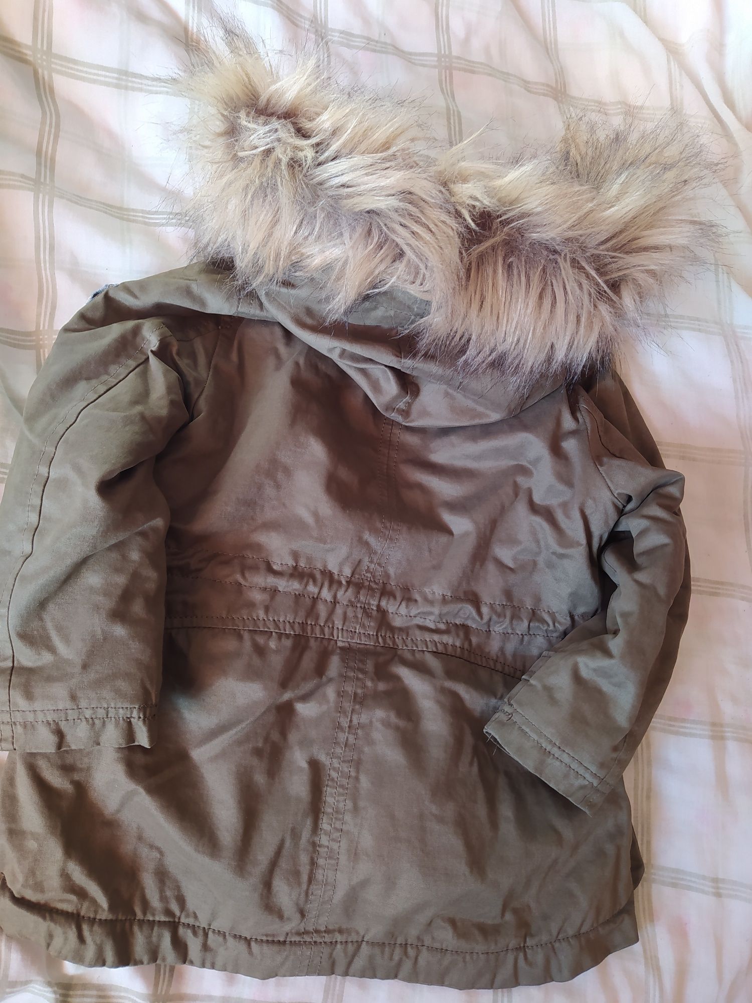 Kurtka parka dziewczęca khaki 104cm