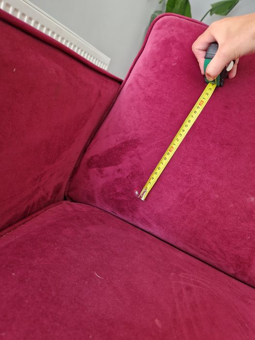 Sofa burgund ciemniejsza  miękka i mega wygodna Velvet burgundowa  we