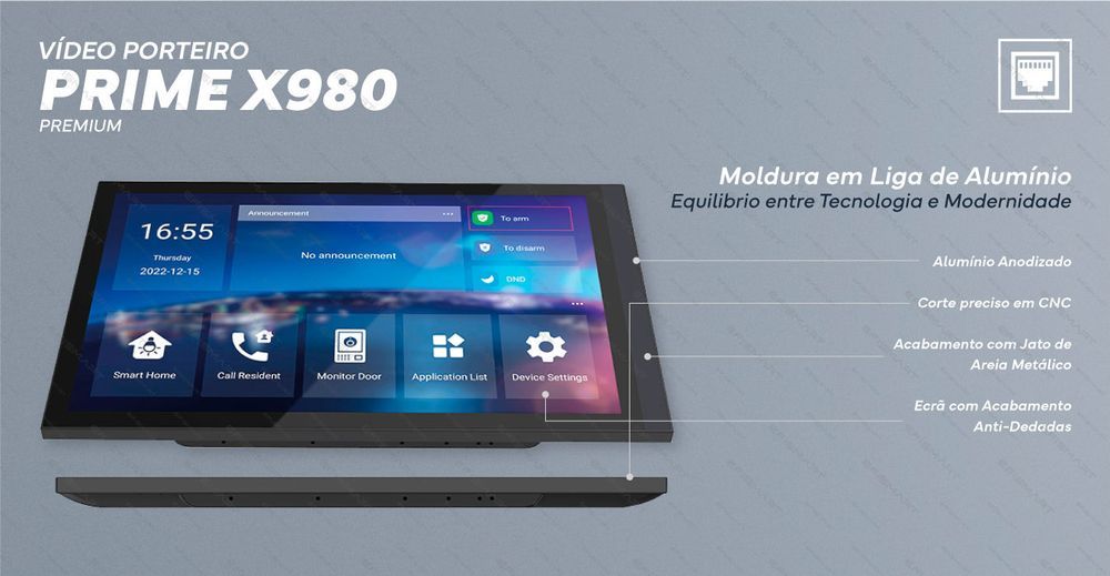 Vídeo Porteiro Monitor 10" Android |P. Externo C/Reconh.Facial VP138