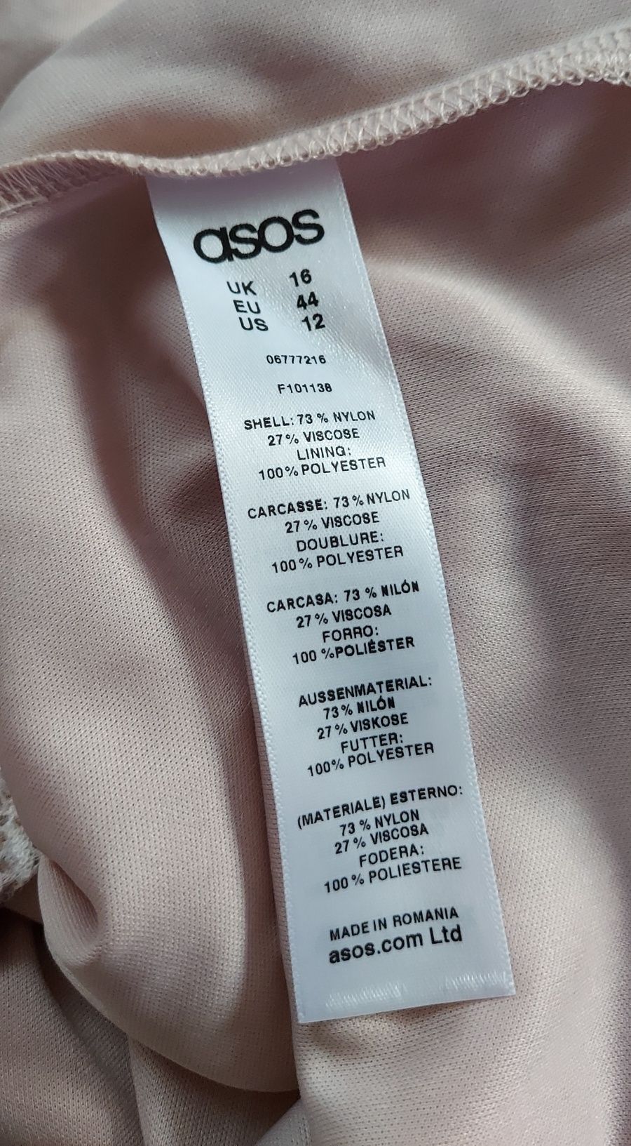 NOWA śliczna sukienka Asos XL/XXL koronka złoty beż