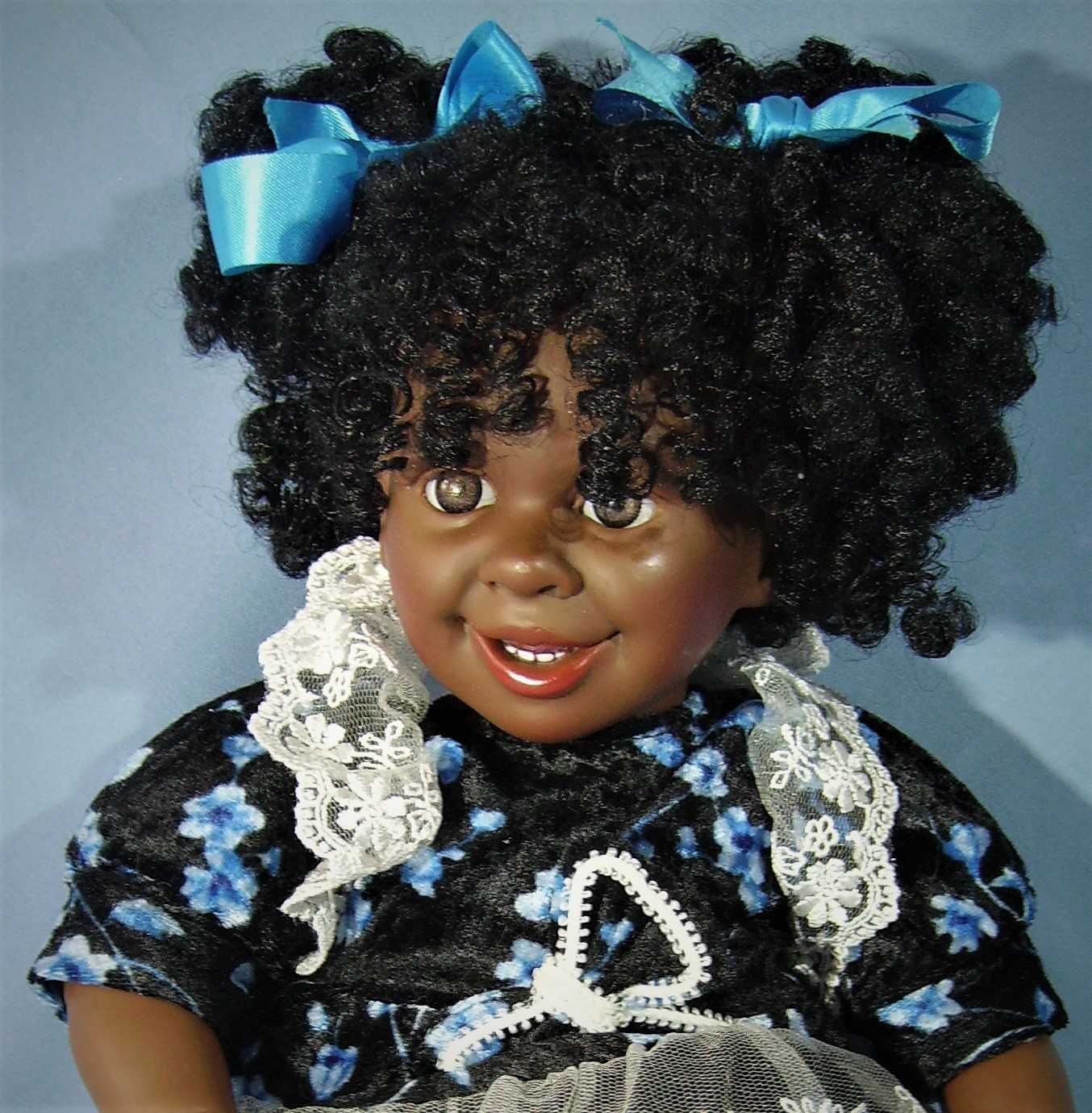 Кукла негритянка характерна вінілова іспанська лялька 38 см Panre