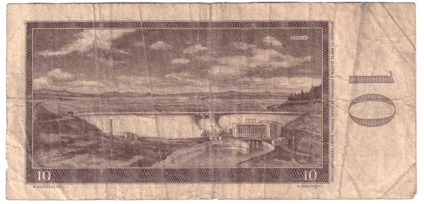 Czechosłowacja, banknot 10 koron 1960 - st. 4