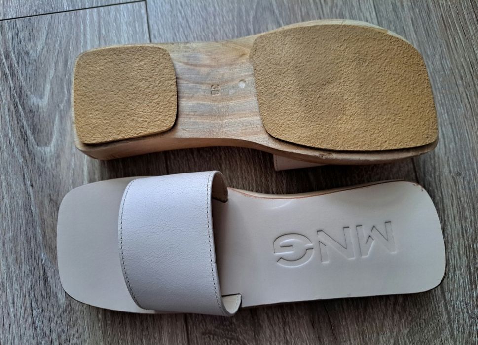 Шльопки, сабо Mango, шкіряні, 38р, 25см