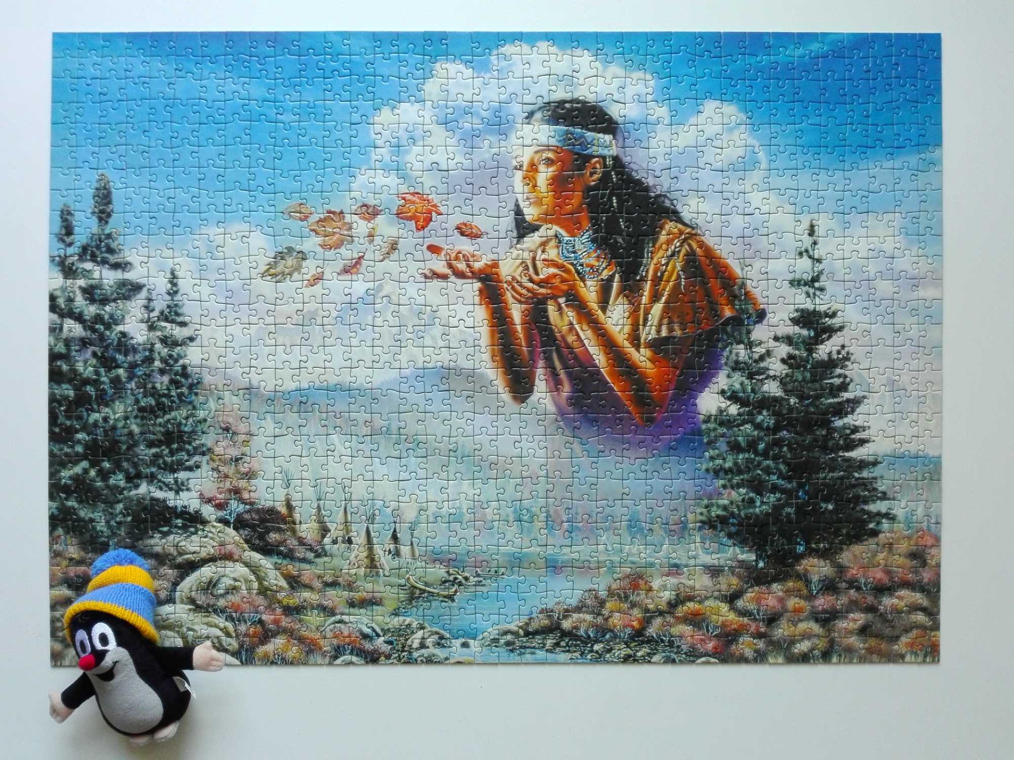 Puzzle. Ravensburger. 1000. Indianka (Mystic Dreams). Kompletne.