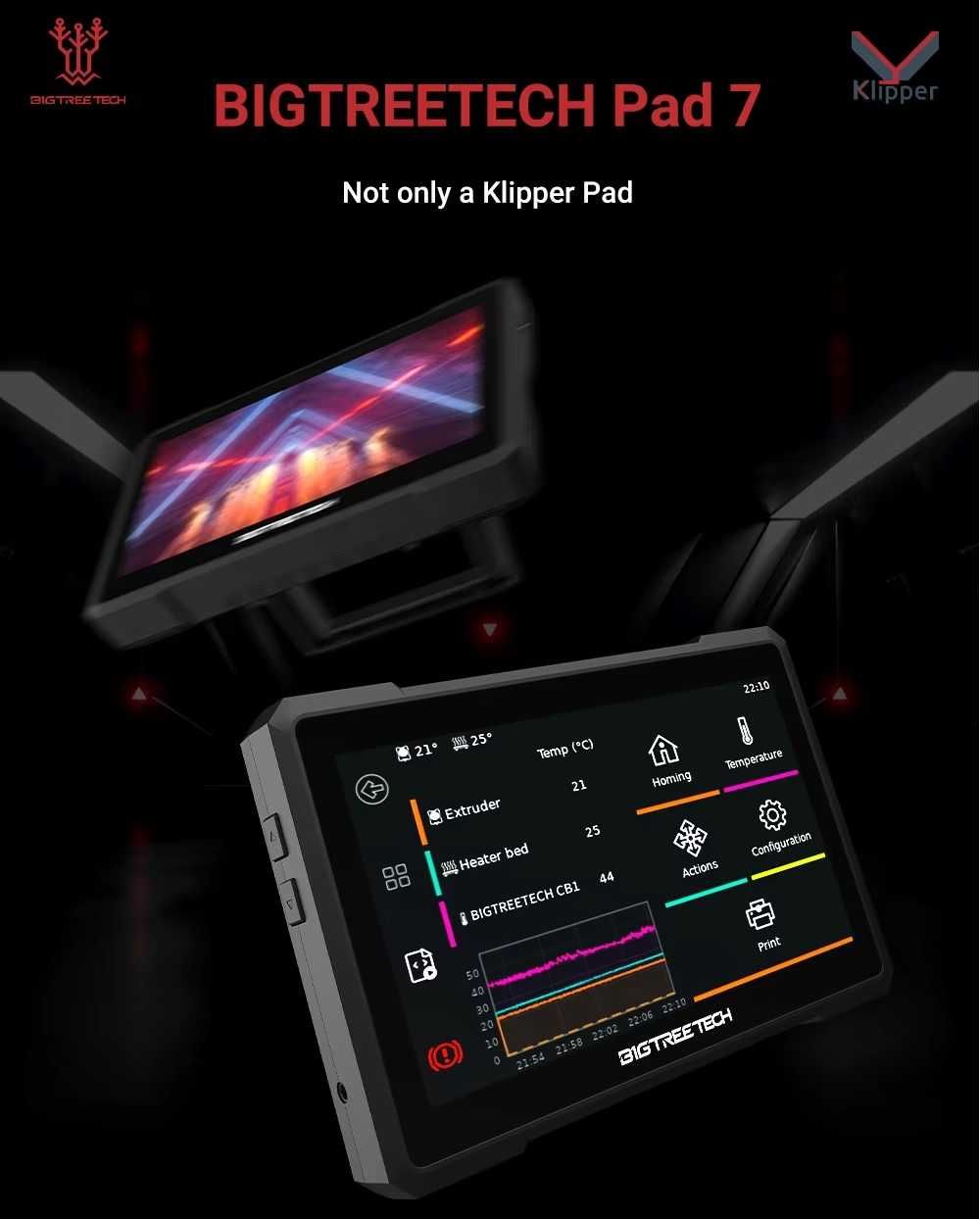 Додайте Klipper на Ваш 3Д принтер з BIGTREETECH Pad 7 (Klipper)  IPS
