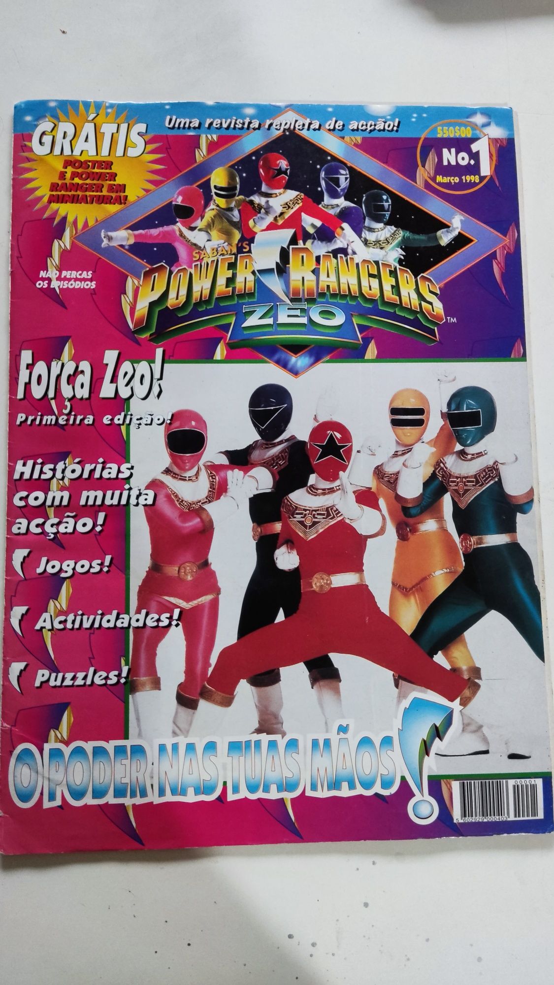 Revista Power Rangers 1998 com Poster!