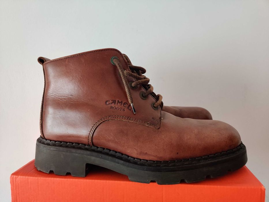 Camel trapery buty męskie skórzane skóra naturalna brązowe 41 26cm