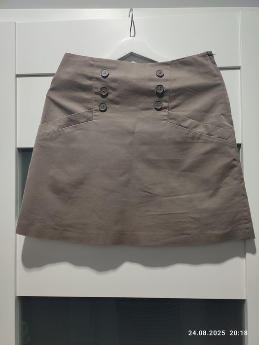 Jesienna, brązowa spódnica, marka H&M, rozmiar 38