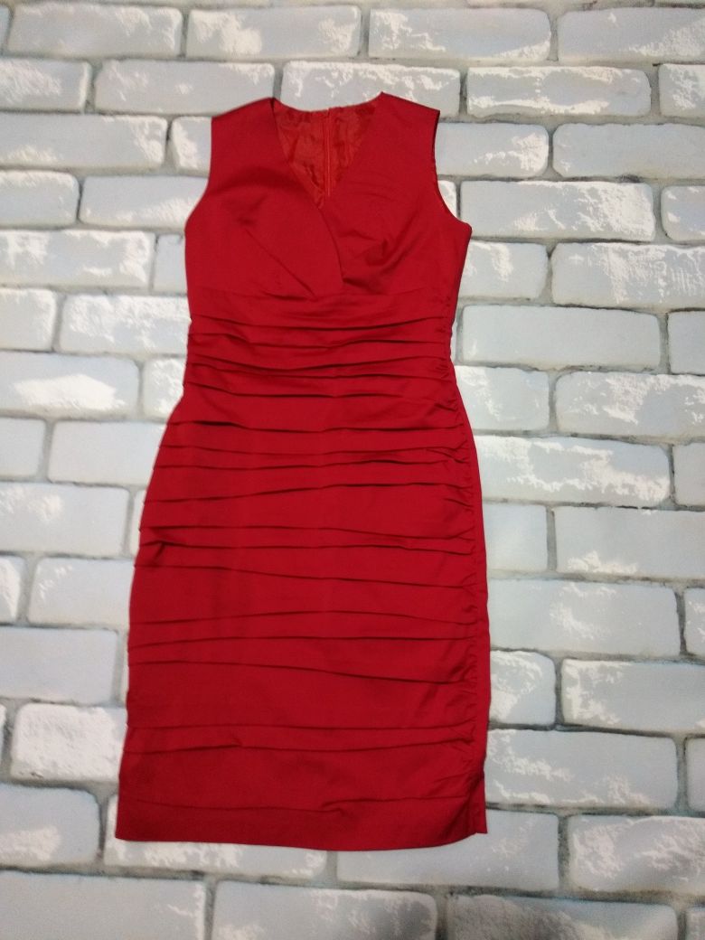Sukienka czerwona 38 Mariza plisy