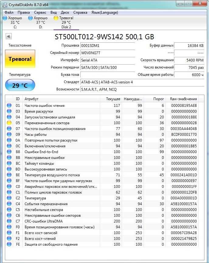Жесткий диск Seagate ST500LT012 500GB 2,5