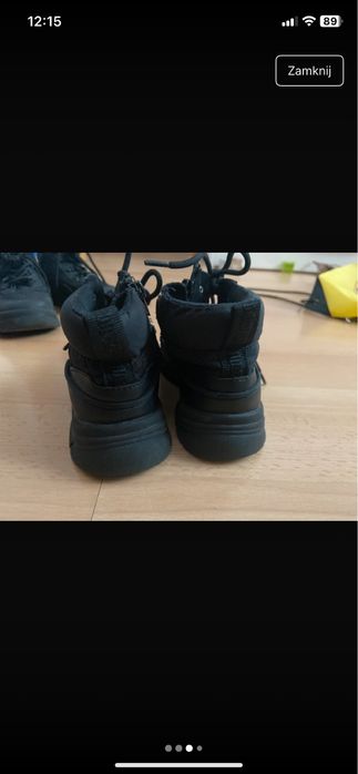 Czarne trzewiki zara unisex 25