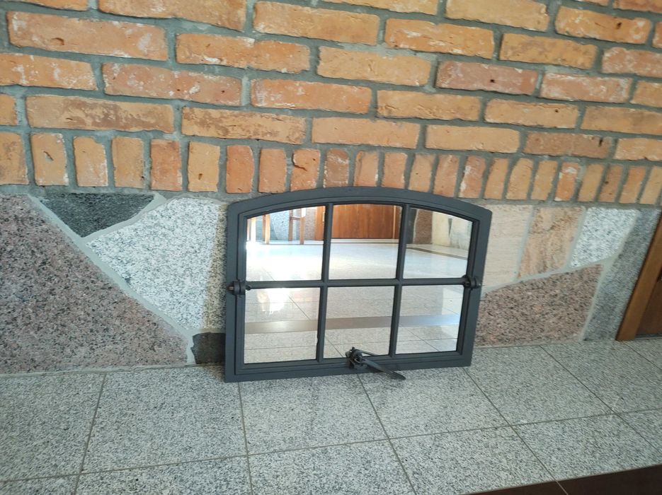 Lustro unikatowe, stare okno żeliwne, metalowe