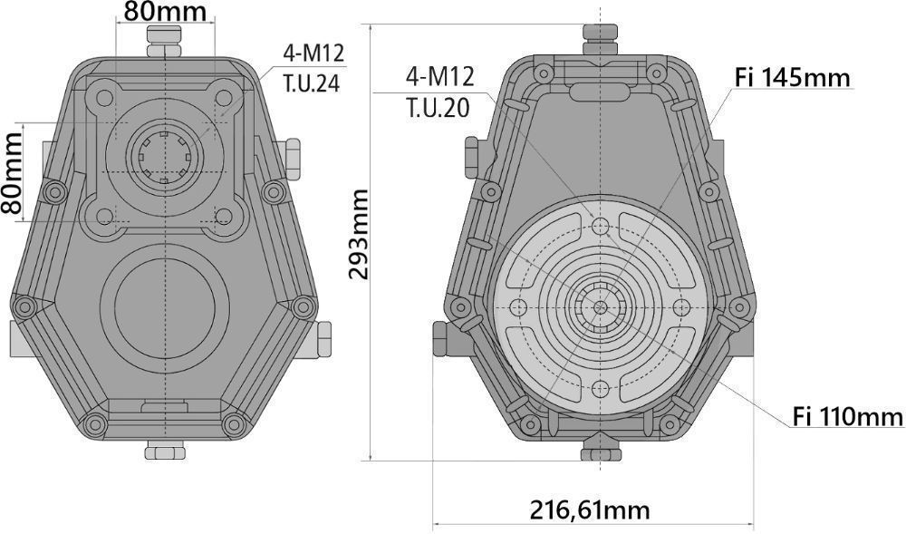 Mocny zestaw pompa 82cm3 + MULTIPLIKATOR Przekładnia 160L / MIN [7480]