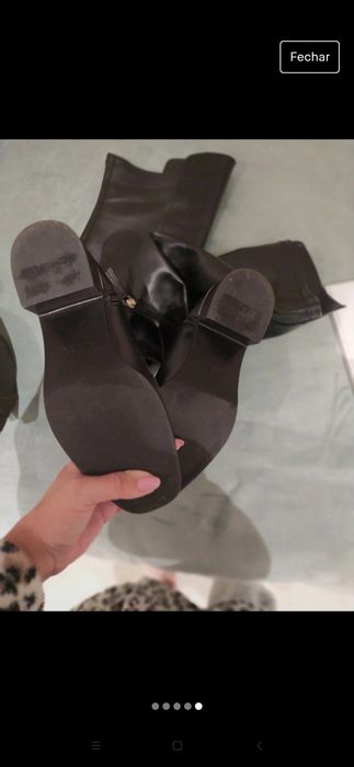 Botas pretas cano alto, usado uma vez