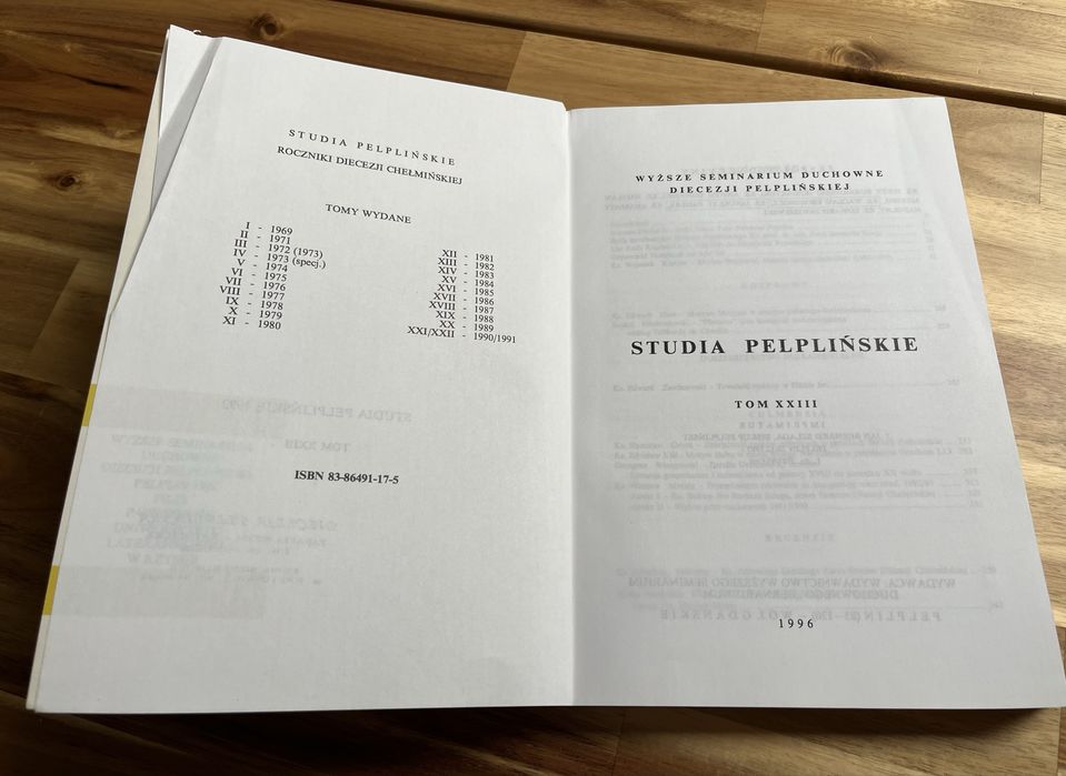 Studia Pelplińskie Tom XXIII